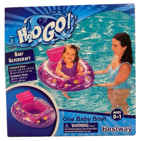 Bestway H2O Go! Pink /Purple Baby Boat Watercraft Age0-1 ~New - Picture 1 of 2